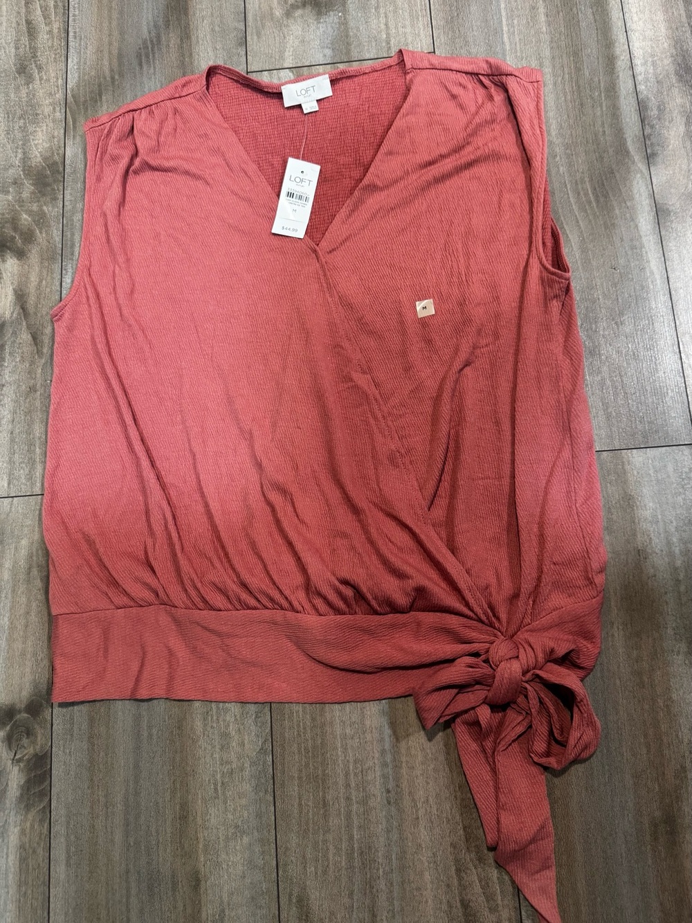 LOFT Rosewood Sleeveless V-Neck Tank with Side Tie